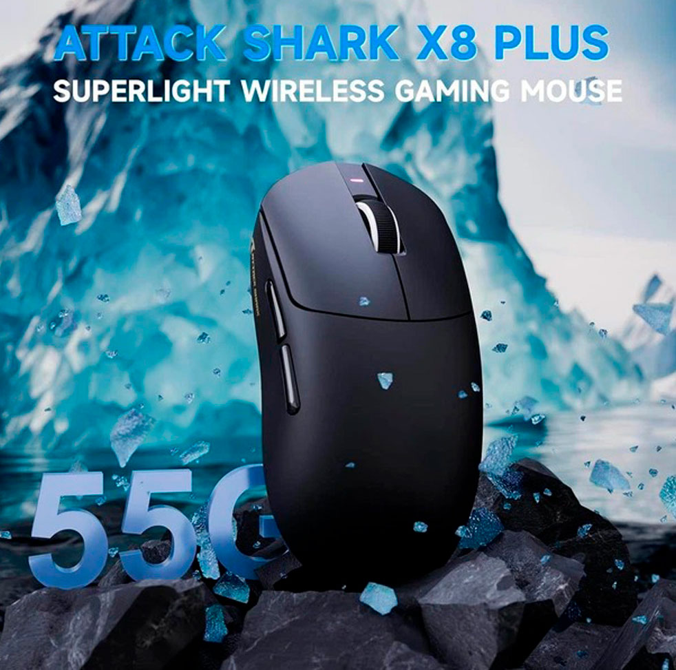 Бездротова миша ATTACK SHARK X8 Plus 40000 DPI ергономічна для ігор та роботи